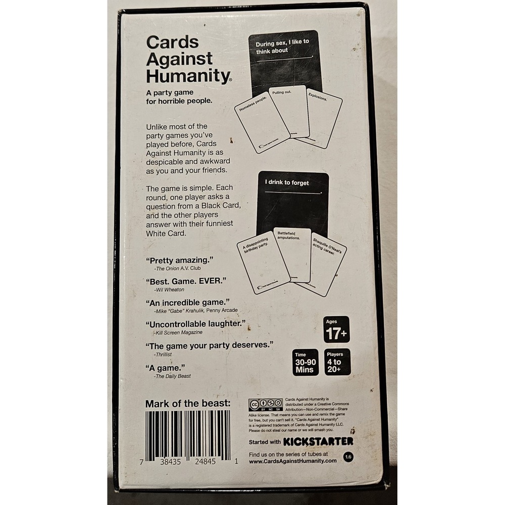 Cards Against Humanity Base Game Party Card Game Complete Version 1.6 Ages 17+ - Picture 5 of 5